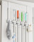 BS-VOG Over the Door Broom Holder, 4 Racks & 2 Hooks, Wood Mop & Broom Organizer, Hanging Door Mount for Closet Garage, Laundry Tool Storage, White