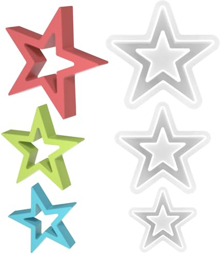 3 Stück Silikonformen Gießformen Weihnachten Stern,Sterne Silikonform | Weihnachten,Silikonform Stern,Sterne Giessformen Silikon,Gießform Weihnachten,DIY Weihnachten Handwerk Geschenke