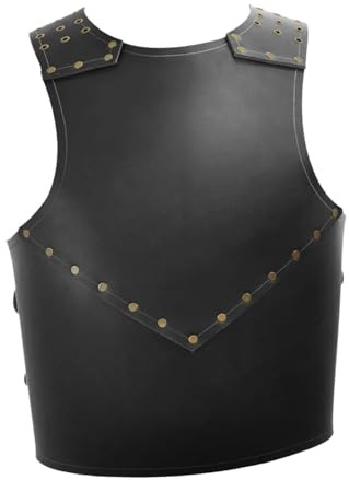 Qianly Ritter Rüstung für Cosplay Und Halloween, Verstellbarer Brustpanzer, Schwarz