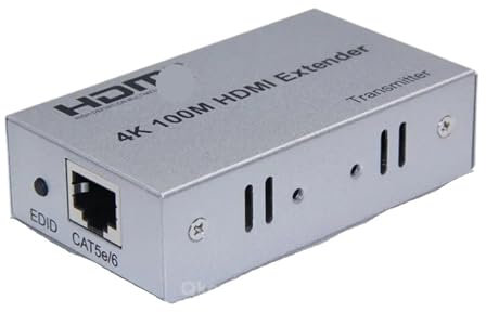 YUANFAHHH HDMI-Extender 4K 60M 100M 120M HDMI Extender Zu RJ45 Cat5e Cat6 Kabel Audio Video Konverter HDMI Ethernet empfänger for PC TV(4K 100M Silver)