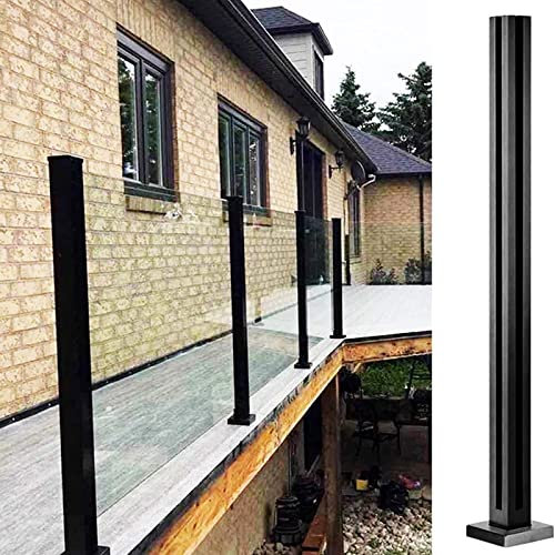 Sistema di ringhiere in vetro nero con morsetto in vetro per doccia per patio esterno da 55 cm a 155 cm di altezza per piscina, recinzione, pannello, guardrail post ad angolo, S
