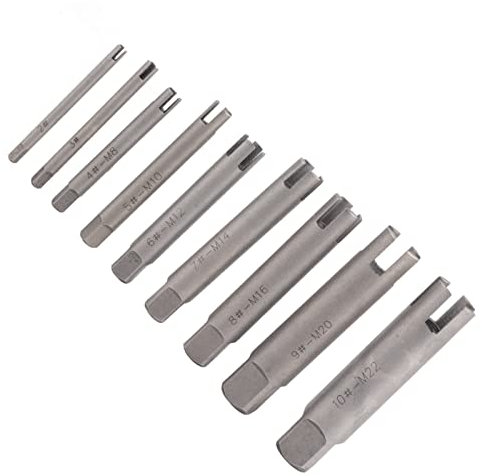 NDNCZDHC Ensemble d'extracteur de taraud, extracteur de vis à tête cassée, extracteur de micro-vis en acier pour le retrait de vis et de boulons industriels (9 pièces)