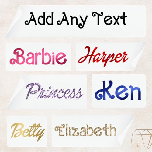 Princess Inspired Vinyl Stickers | Girl Birthday Bottles Hen Party Labels | Any Name Labels | 33 Colours | Perfect for Barbie Themed Events | Personalised Vinyl Decal | Organising Label