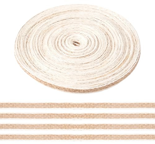 Pandahall 21.87 Yards Jute Ribbons 6mm Thin Burlap Ribbon Hemp Jute Rope Cord Twine for Crafts Gift Wrapping & Wedding Decor, Christmas Knitting Macrame Decoration