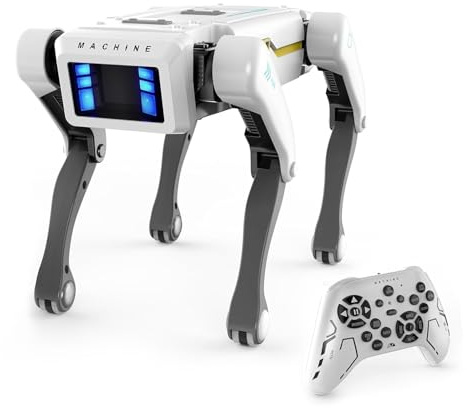 PLACHIDAY Robot Dog, Rechargeable Interactive Programmable Robot Dog Toy for Kids with Voice Commands, Remote Control, touch sensing for Children/Adult/Family
