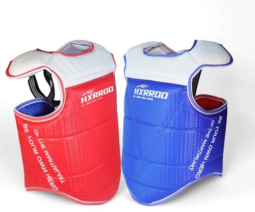 HXRROD Martial Arts Chest Guard, Red and Blue Reversible, Protective Training Equipment (2#)