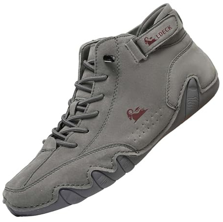 Bottes hautes en daim faites à la main en Italie - Unisexes - Imperméables - Chaussures pieds nus apaisantes - Chaussures pieds nus en cuir - Chaussures de marche imperméables et respirantes pour