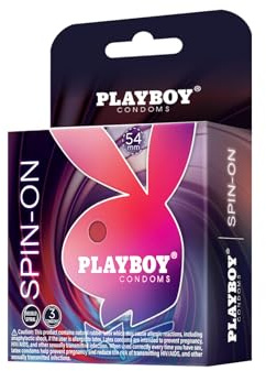PLAYBOY Condoms Spin-ON, Double Spiral Premium Lubricated Condoms - 3 Count