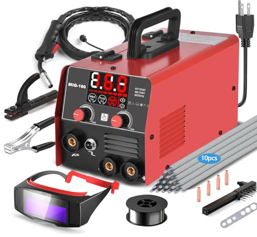 XR MARKET 160Amp 3 IN 1 Welder, Flux Core Welder/Lift TIG/Stick Welding Machine, Auto Darkening Welding Glasses MIG Welder, Portable MINI Welder Machine 110V, Gasless MIG Welder with IGBT Inverter
