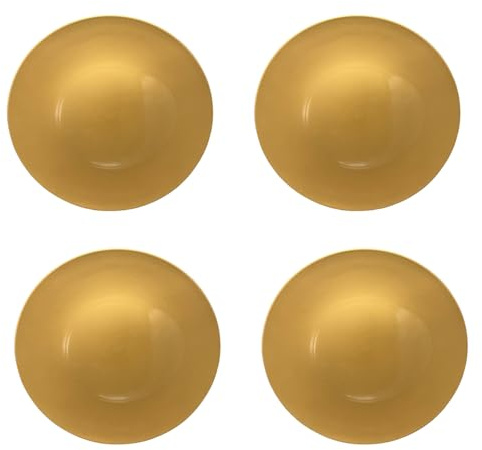 Glac Store Elegante Platzteller, Gold oder Rot, glänzend, Polypropylen, 33 cm x 1,4 cm, modern, wiederverwendbar, Set mit 4 oder 6 Stück, für Weihnachten und Feste, 310 g (4, Gold)