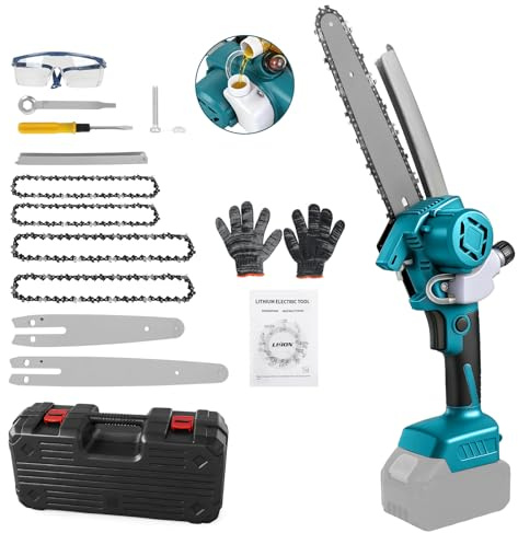 Mini-batteri kedjesåg kompatibel med Makita 18 V, borstlös 8 tum 6 tum elektrisk kedjesåg, liten kedjesåg, kedjans säkerhetslås, automatisk oljare, grensåg, handhållen kedjesåg (utan batteri)