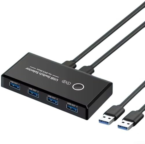 Commutateur USB 3.0, 4 entrées et 2 sorties, partage d'appareils sans couture pour clavier, clé USB, périphériques d'ordinateur