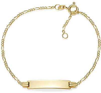 Silberketten Store Baby- / Kinder-Gravurarmband, 333 Gold, inkl. Gravur, Länge wählbar von 12-16cm