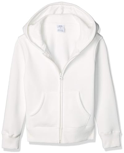 Amazon Essentials Sudadera de Forro Polar con Capucha y Cremallera Niña, Blanco, 11-12 años