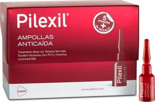 PILEXIL - Ampollas Anticaída de Cabello 20 x 5 ml, Aplicación Tópica, Frena la Caída del Cabello, para Hombres o Mujeres, Aumenta la Densidad