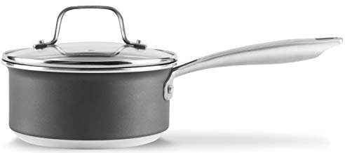 Hairy Bikers CKW2089 Forged, Eclipse Titanium Non-Stick Coating, Lidded 3.3mm Gauge Saucepan with Riveted Secure Handle, Induction Hob Suitable, Aluminium, 16cm Sauce Pan