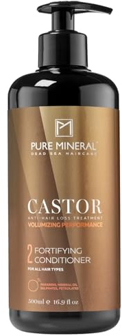 PURE MINERAL - Stärkender Conditioner mit Rizinusöl - 500ml | Der Rizinusöl-Conditioner entwirrt und hilft, fragile Längen zu stärken, ohne zu beschweren.