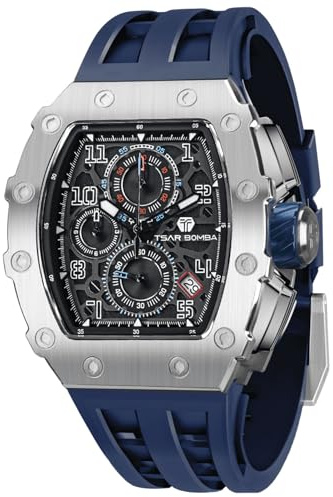 Tsar Bomba Montre de Luxe pour Homme avec Mouvement à Quartz Japonais - Étanche jusqu'à 50 m - avec Affichage de la Date