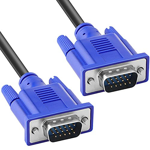 SAISN VGA to VGA Male Cable, VGA Computer Monitor Cable HD15 Male to Male Cord for TV, Projectors, Displays, 0.5M