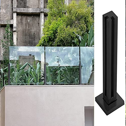 Poteau Garde Corps Verre Pince 65cm / 75cm / 85cm / 95cm / 105cm / 115cm / 125cm / 135cm / 145cm / 155cm Jardin Vue Dégagée Escalier Rail De Base Pour La Maison Moderne, En Acier Inoxydable Poteaux D’