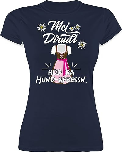Shirtracer - Shirt Damen - Kompatibel mit Oktoberfest - MEI Dirndl hod da Hund gfressn
