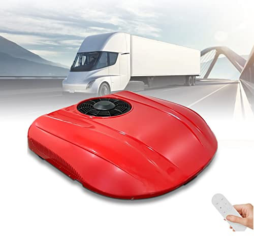 Climatisation de stationnement électrique 12 V/24 V CC RV Climatiseur de toit Refroidissement uniquement, 8 heures de fonctionnement RV Climatiseur pour camping-car, camping-car, caravane, bus, bateau