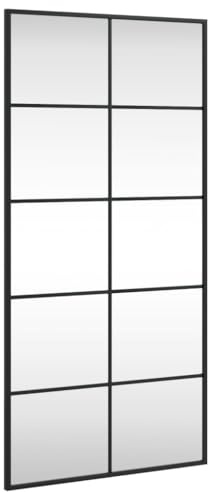vidaXL Wandspiegel Schwarz 50x100 cm Rechteckig Eisen