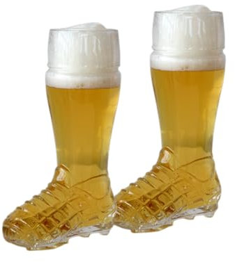 CRISTALICA Bierglas Fußballschuh 0,3 Liter 2 Stück
