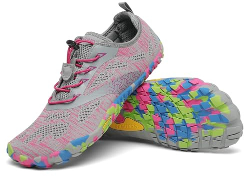 SAGUARO Barfotaskor herr dam tåskor unisex traillöparskor, ROSA, 37 EU