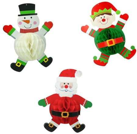 Zerodeko 3pezzi Ornamento Forma Di Palla Nido d Ape Ciondolo Per Albero Di Natale Decorazione Natalizia Pendente Decorazione Natalizia Ciondolo Natalizio