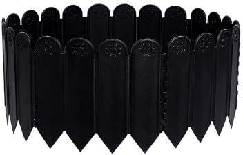 SUQ I OME 10PCS Black Garden Edging Borders, 8.66X8.66 Plastic Garden Landscape Edging, 7.2ft Interlocking Decorative Garden Fences Edging, Lawn Edge Flower Bed Border for DIY Patio Walkways Yard