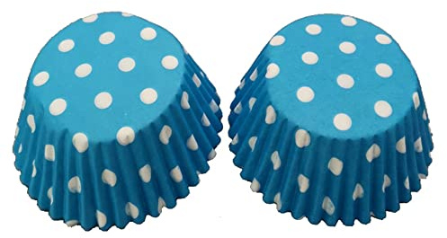 Uadme Pirottini di carta per muffin, con stampa a pois, confezione da 100 pezzi, bicchieri di carta per muffin a prova di olio, per mini torte