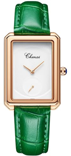 JewelryWe Orologio da Polso Analogico da Donna: Orologio Piccolo Cinturino in Pelle, Orologio Quadrato senza Numero Impermeabile Idee Regalo per lei