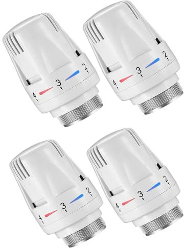 4 Pcs Thermostatic Radiator Heads Automatical Temperature Control Heads Anti Freeze Radiator Valve Heating Systems for Home Office
