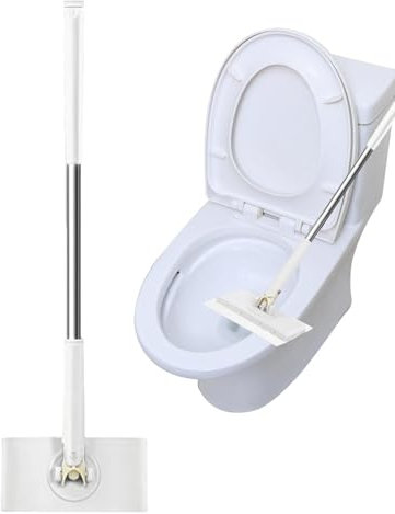 Mopa compacta, trapeador Plano con Cabezales giratorios, Juego de fregona de Limpieza, fregona de Piso de Madera Dura, mopa Seca y húmeda para Madera, Madera Dura, Laminado, Azulejos