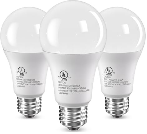 TJOY LED Light Bulbs, 100 Watt Equivalent A19, 5000K Daylight LED Bulbs, 15W Bright White Light Bulbs, Energy Saving Light Bulb with E26 Standard Base, 1500 Lumens Non Dimmable Lamp Bulb, 3 Pack
