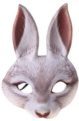 Fcnjsao Osterhasen Maske Halloween Karneval Party Kostüm Halbes Gesicht Hasenohren Masken
