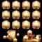 Joycabin 12 luci LED sommergibili, senza fiamma, mini luci subacquee, impermeabili, piccole luci decorative a LED, per acquario, giardino, stagno, festa di matrimonio (bianco caldo)