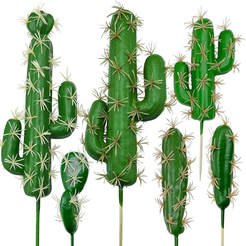 Attuslla 6 PCS Artificial Cactus and Faux Succulents Plants for Garden DIY and Home Decor