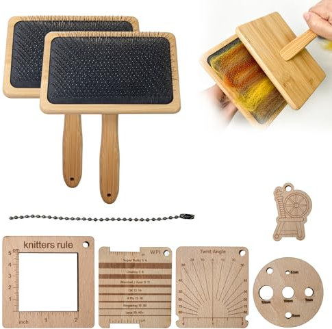 Gotrain Weaving Kit Weaving Kit for Adults Beginners with Wool Carders Weaving Frame for Woven Tapestry Knitted Crafts Making Needle Filting Craft Felt Project