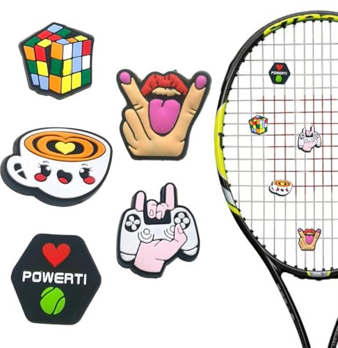 WUSJCOF 5 pièces Amortisseurs de vibrations en silicone pour raquette de tennis, anti vibration, raquette antivibrateurs, réduisant les vibrations de la raquette, accessoires de tennis colorés