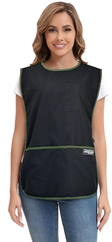 Nanxson Delantal de Limpieza Unisex con Bolsillos Delantales de Cocina Delantal Tabardo Ropa de Trabajo para Cafeterías Peluquerías Tiendas de Mascotas
