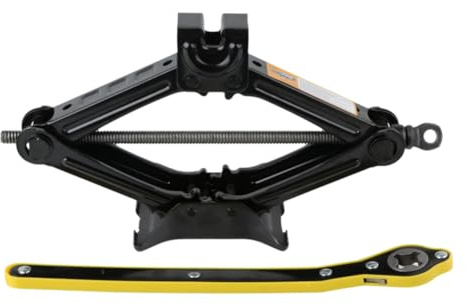 Fangxuee Elevador de Manivela de Pantógrafo Mecánico de 1,5 T con Llave, Cambiador de Neumáticos de Automóvil, Herramienta de Elevación de Tijera, Elevador de Manivela para PKW/SUV/MPV