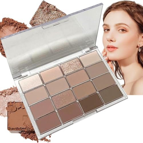 16 Colours Brown Grey Nude Eye Shadows Palette,Brown Eyeshadow Palette,Make-Up Palettes,Long Lasting Highly Pigmented Shimmer Matte Eyeshadow,Eye Shadow Pallets for Women,Neutral Eyeshadow Palette