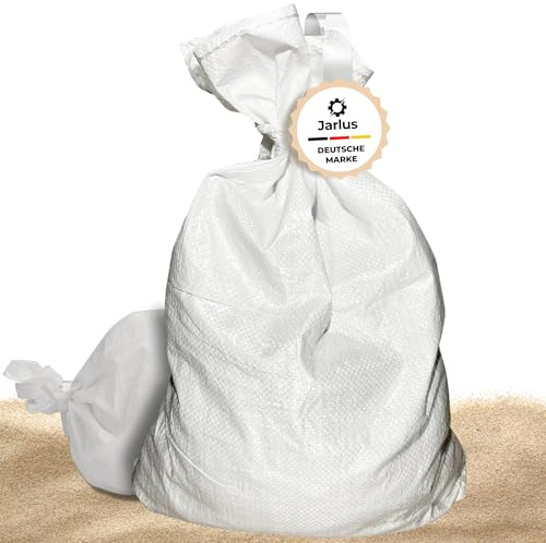 Jarlus Sandsäcke - Premium Sandsack 40x60cm leer mit Zugband zum Befüllen - Hochwasserschutz Beschwerung Wassersperre extrem stabil und witterungsbeständig (20 Stück)