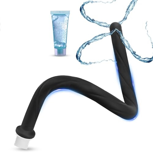BDSMAGE Analdusche mit 4 Löcher für Analverkehr,Einlauf Klistiere zur Darmreinigung,Analspielzeuge für Frau Herr,Vaginaldusche Intimdusche Klistier Irrigator Darmspülung Enema (Schwarz, 43 cm)