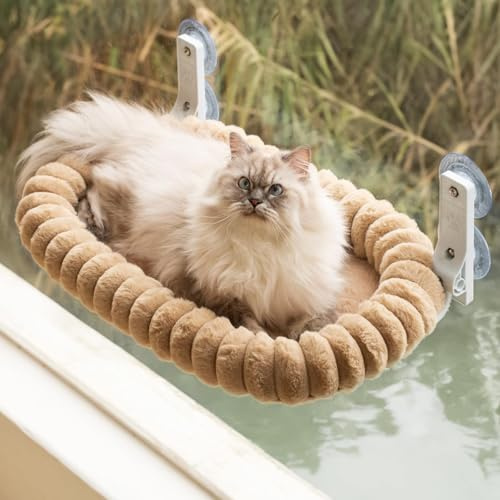 EDAGNY Elegante Hamaca Gato Ventana Plegable, Funda Reversible hasta 18kg