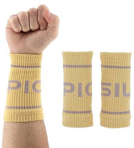 PICSIL Handledsband i bomull – absorberande svettband för gym, träning och fitness. Bekväma och mjuka, motverkar skav och passar både män och kvinnor (Rise)