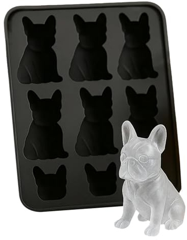 Eisform mit französischer Bulldogge, Formen mit hausgemachter Getränke Dekoration, lustige 3D-Eisformen in Tierform, süßer, neuartiger flexibler Hunde- Getränke für Whiskey-Partys (Bulldogge)