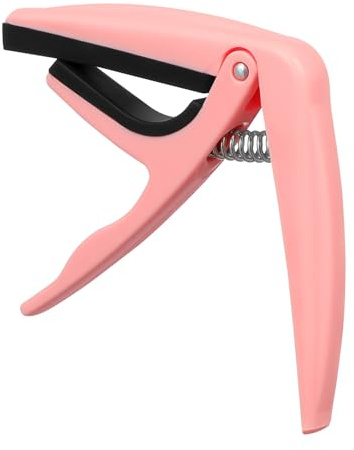 BESTonZON Einstellbarer Ukulele Kapodaster Aus Robustem Zinklegierung Mit Silikonpolster Für Kratzschutz Und Sichere Saitenspannung Einhändige Bedienung Für Anfänger Und Profis Pinker Ukulel